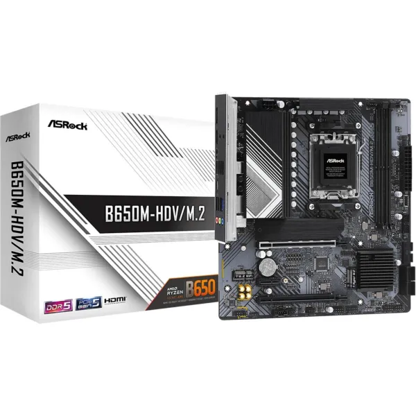 Asrock Mainboard|ASROCK|AMD B650|SAM5|Micro-ATX|Memory DDR5|Memory slots 2|1xPCI-Express 4.0 1x|2xPCI-Express 4.0 16x|1xM.2|1xHD