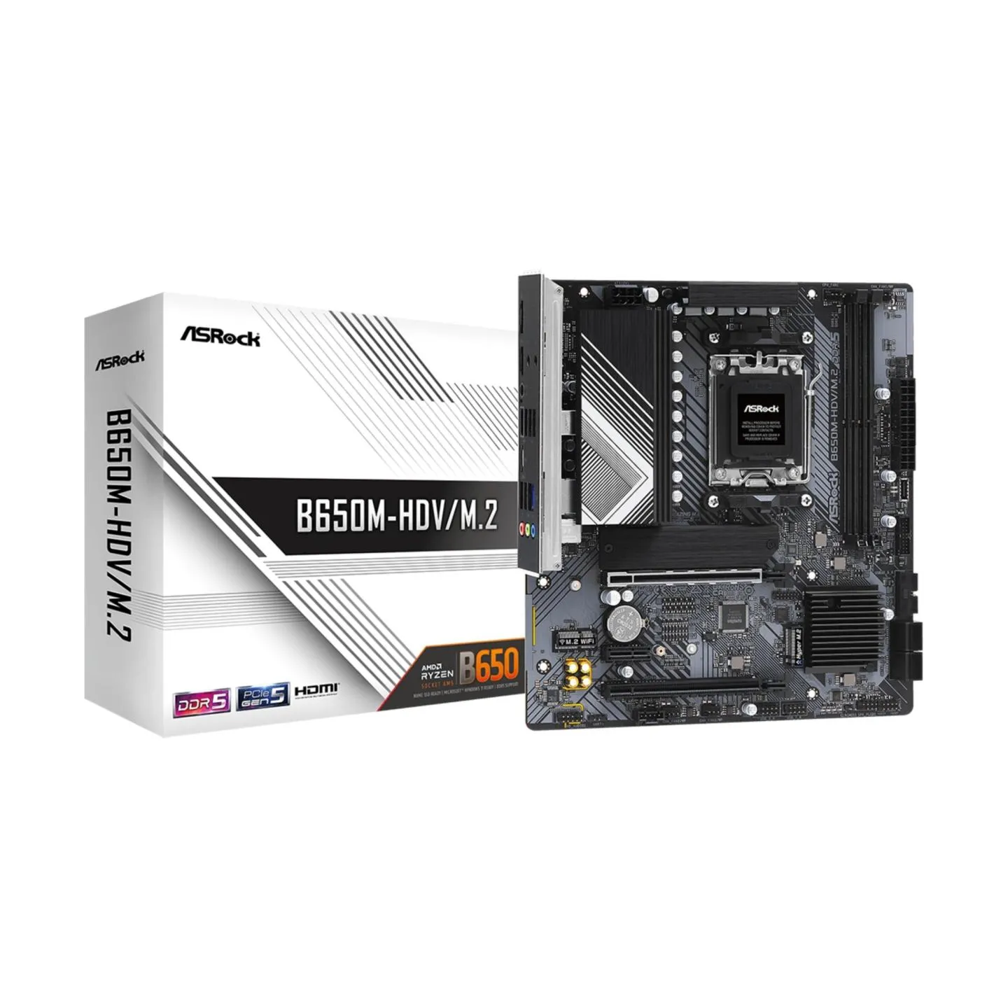 Asrock Mainboard|ASROCK|AMD B650|SAM5|Micro-ATX|Memory DDR5|Memory slots 2|1xPCI-Express 4.0 1x|2xPCI-Express 4.0 16x|1xM.2|1xHD