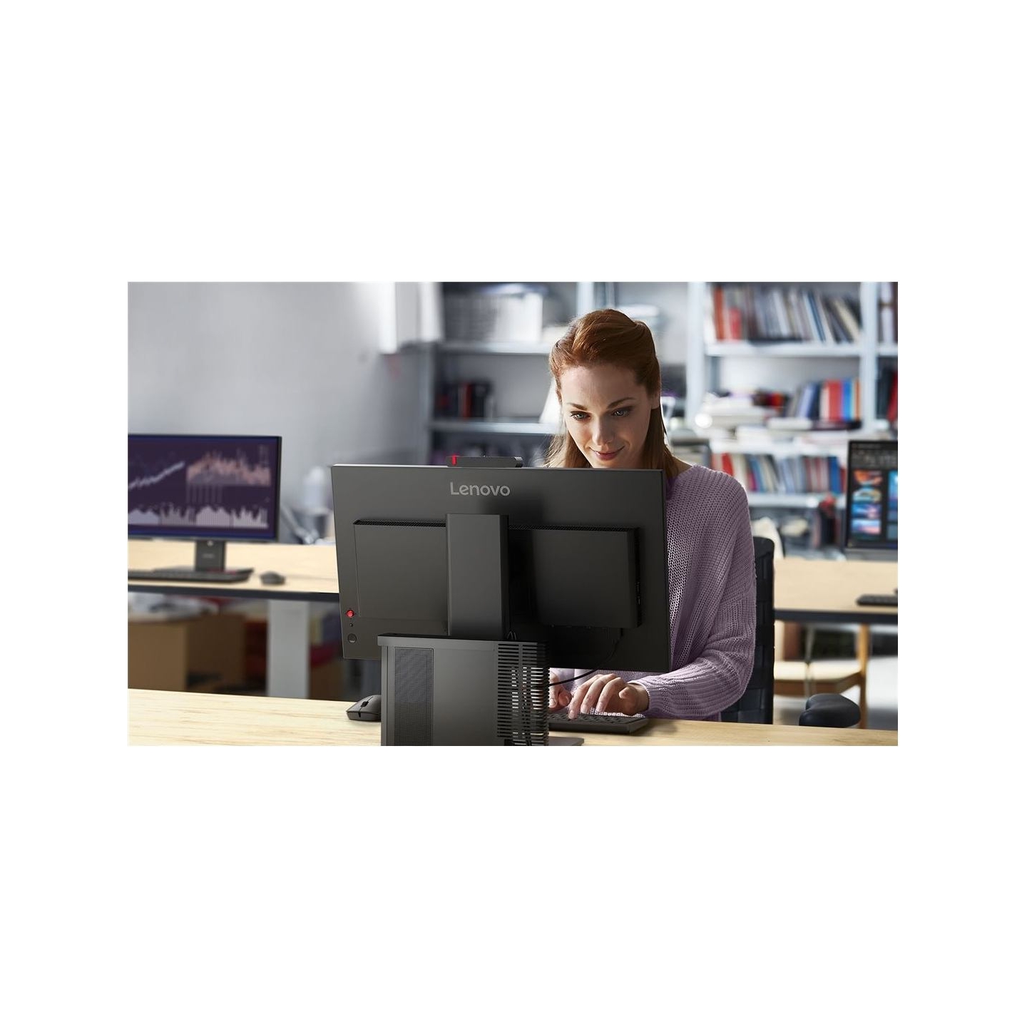 Lenovo 27" T27QD-4V QHD IPS 16:9 120HZ HDMI/DP/USB-C(100W)/RJ45/WEBCAM/SPEAKERS