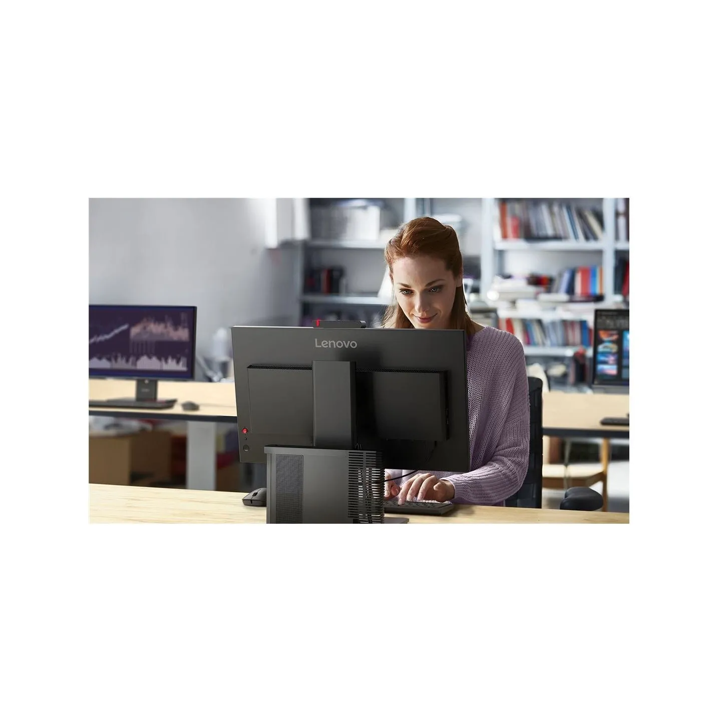 Lenovo 27" T27QD-4V QHD IPS 16:9 120HZ HDMI/DP/USB-C(100W)/RJ45/WEBCAM/SPEAKERS
