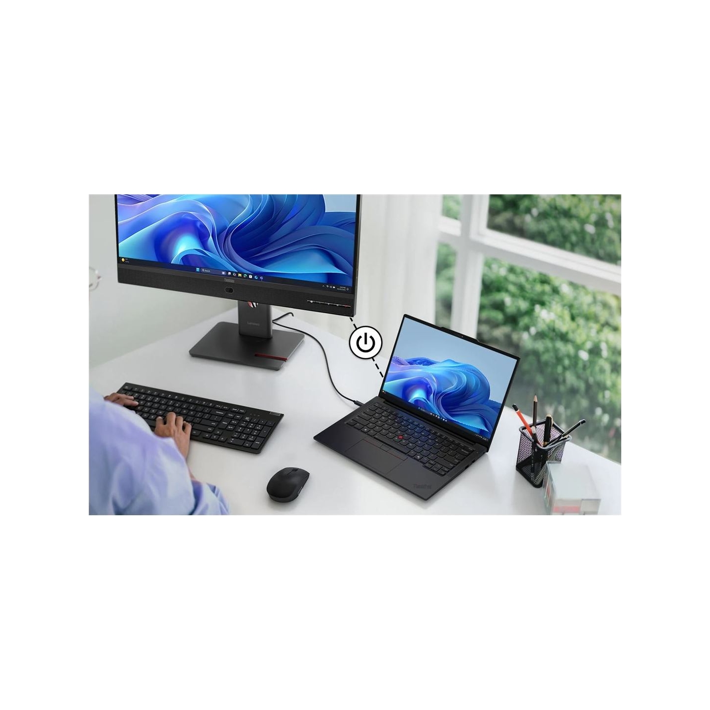 Lenovo 27" T27QD-4V QHD IPS 16:9 120HZ HDMI/DP/USB-C(100W)/RJ45/WEBCAM/SPEAKERS