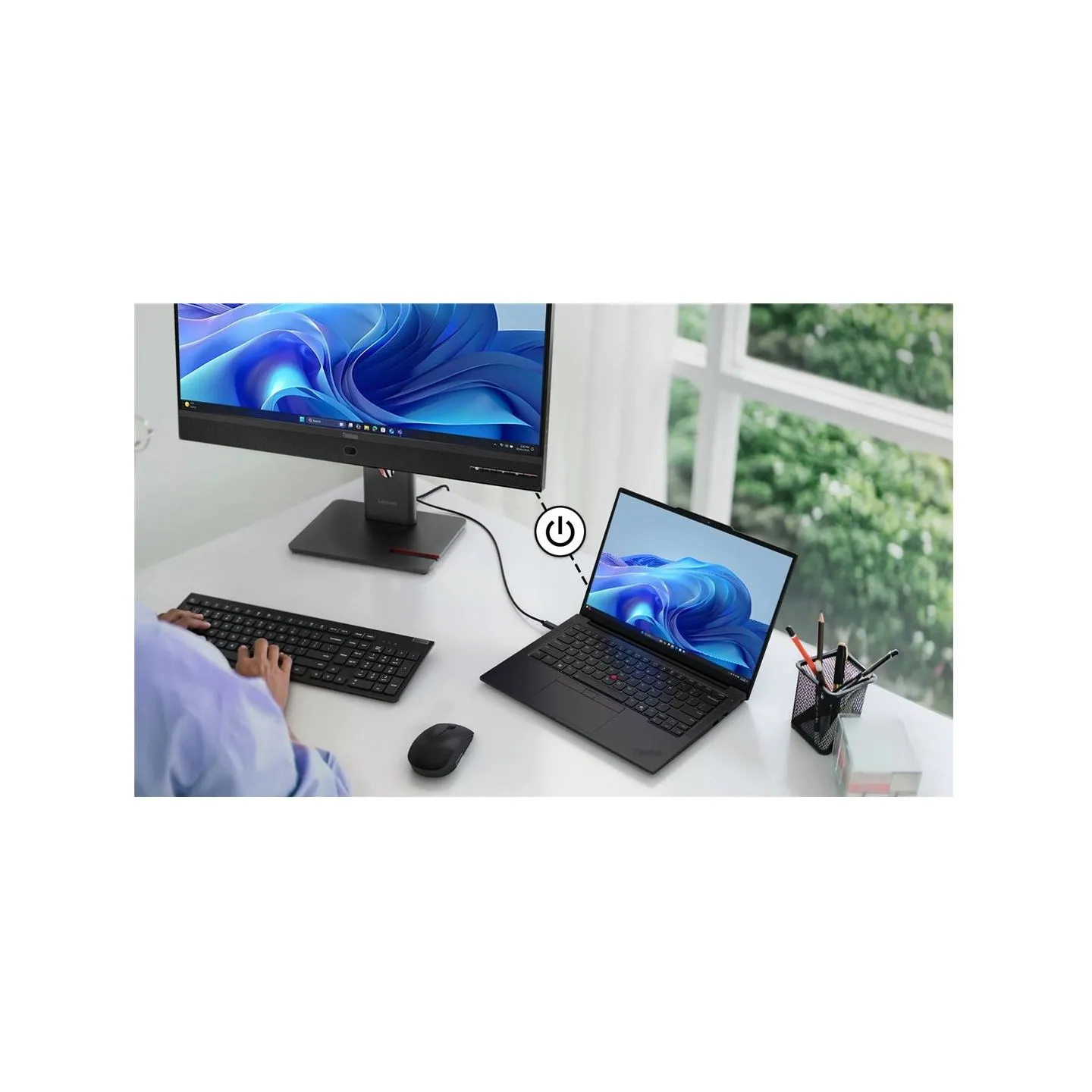 Lenovo 27" T27QD-4V QHD IPS 16:9 120HZ HDMI/DP/USB-C(100W)/RJ45/WEBCAM/SPEAKERS