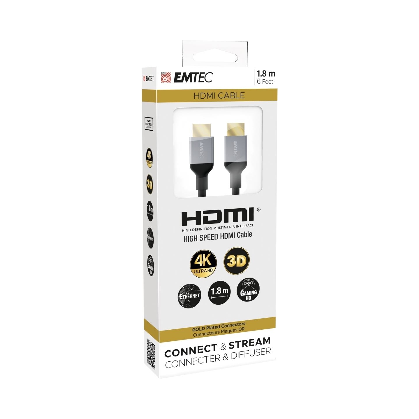 Emtec Cable HDMI to HDMI 4K 1.8.