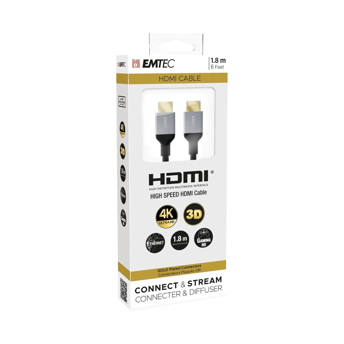 Emtec Cable HDMI to HDMI 4K 1.8.