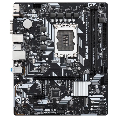 Asrock Mainboard|ASROCK|Intel B760 Express|LGA1700|Micro-ATX|Memory DDR4|Memory slots 2|2xPCI-Express 3.0 1x|1xPCI-Express 4.0 1