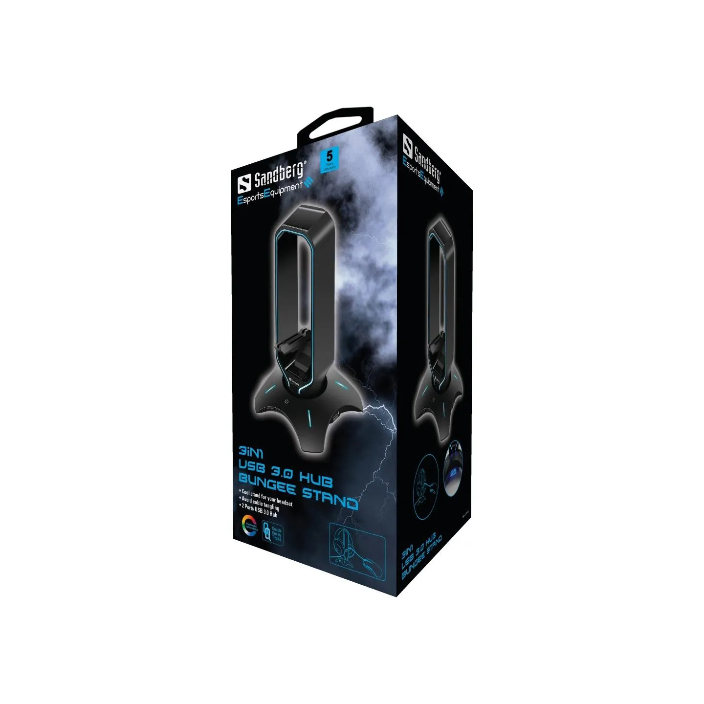 Sandberg 133-93 3in1 USB 3.0 Hub Bungee Stand