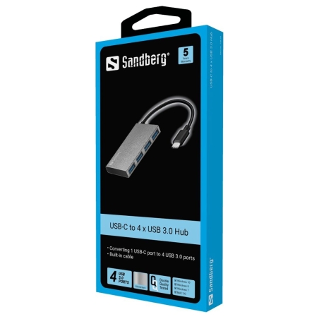 Sandberg 136-20 USB-C to 4 xUSB 3.0 Pocket Hub