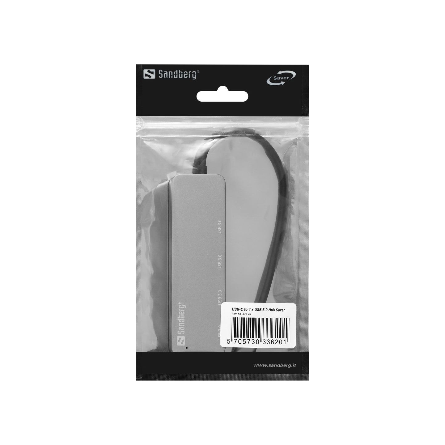 Sandberg 336-20 USB-C to 4 x USB 3.0 Hub SAVER