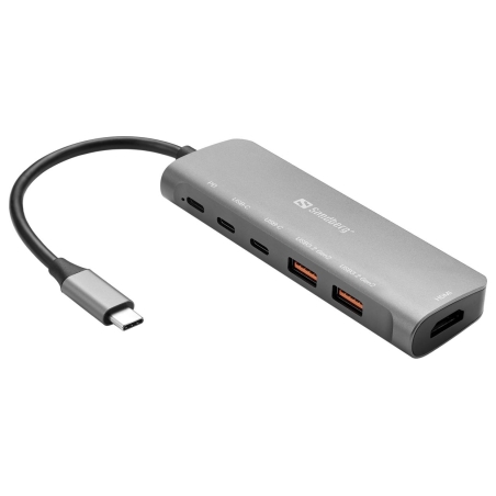 Sandberg 136-65 USB-C Dock HDMI+2xA+2xC+PD100W
