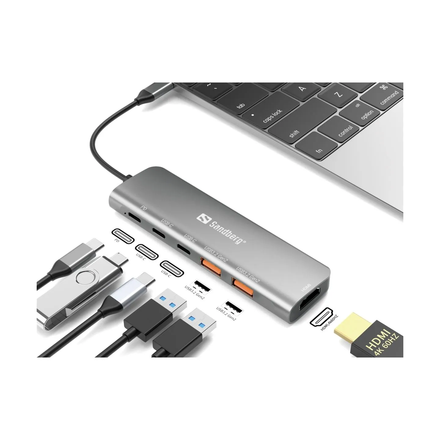 Sandberg 136-65 USB-C Dock HDMI+2xA+2xC+PD100W