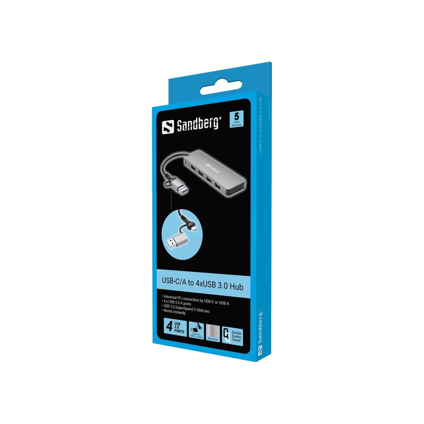 Sandberg 136-63 USB-C/A to 4xUSB 3.0 Hub