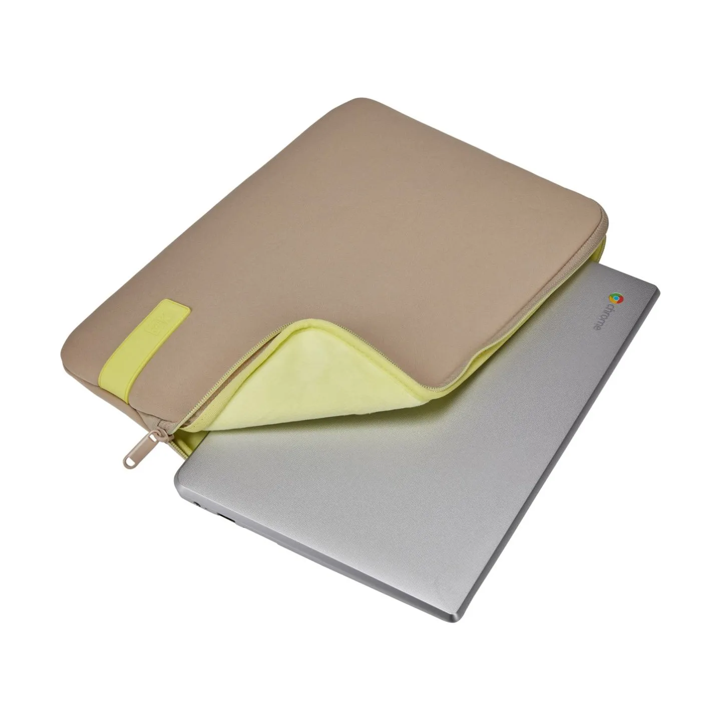Case Logic 4689 Reflect Laptop Sleeve 13.3 REFPC-113 Plaza Taupe/Sun-Lime
