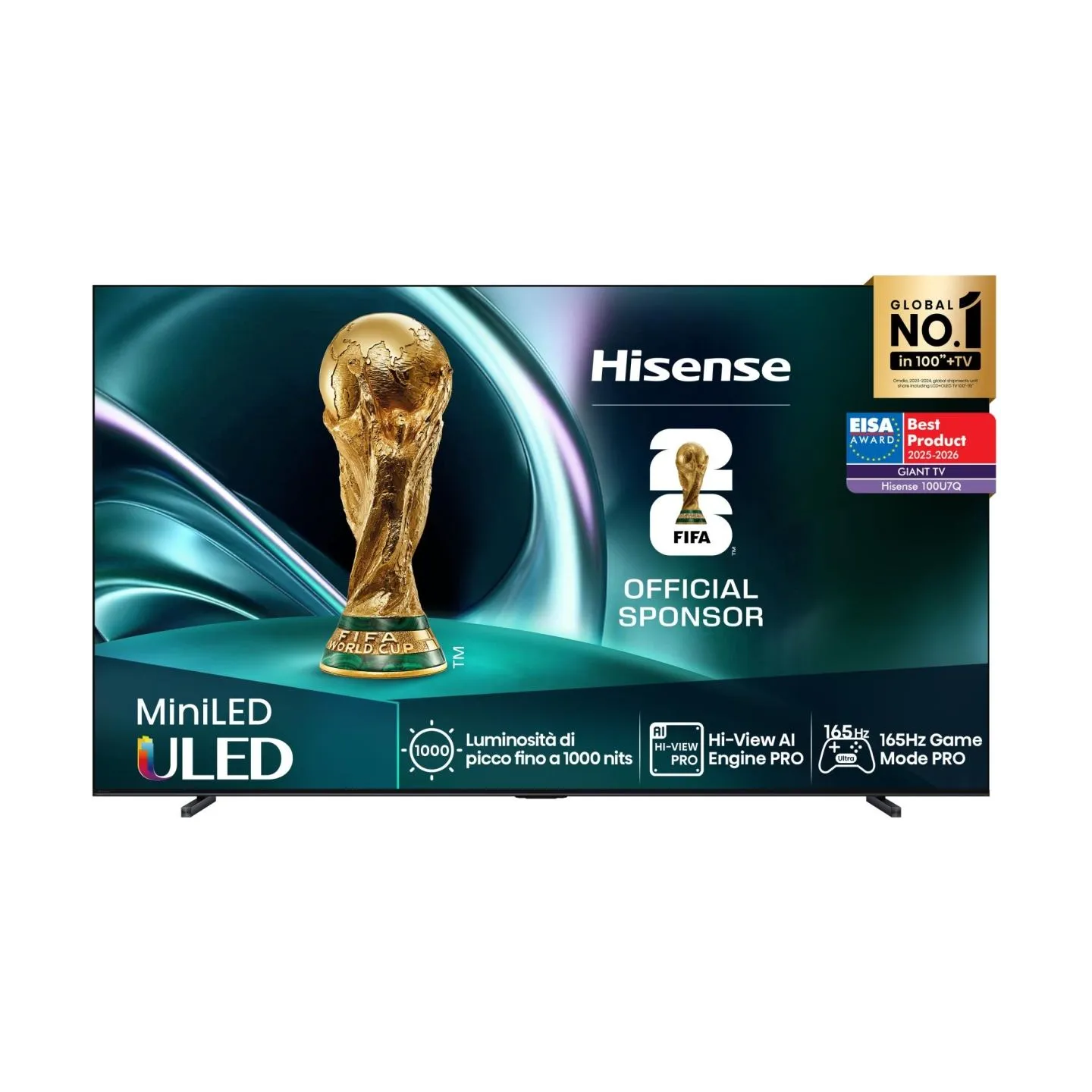 Hisense TV Set|HISENSE|100 "|4K Ultra HD|3840 x 2160 pixels|Flat|16:9|ULED|100U7Q