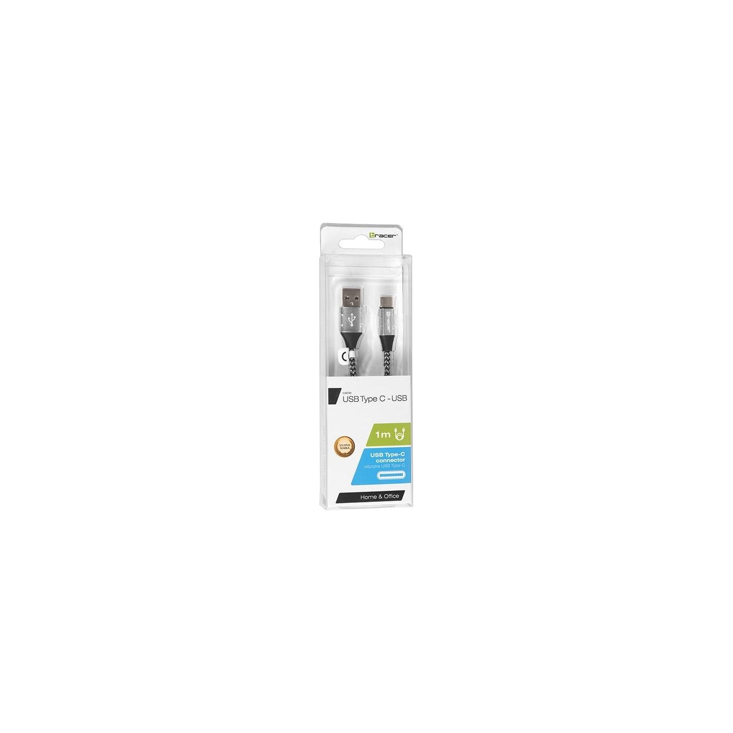 Tracer 46265 USB 2.0 Type C A Male 1m Black Silver