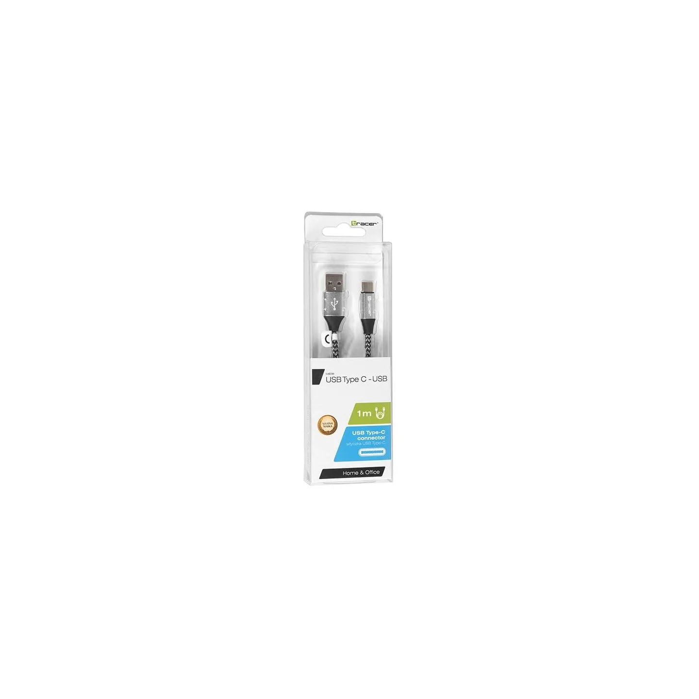 Tracer 46265 USB 2.0 Type C A Male 1m Black Silver