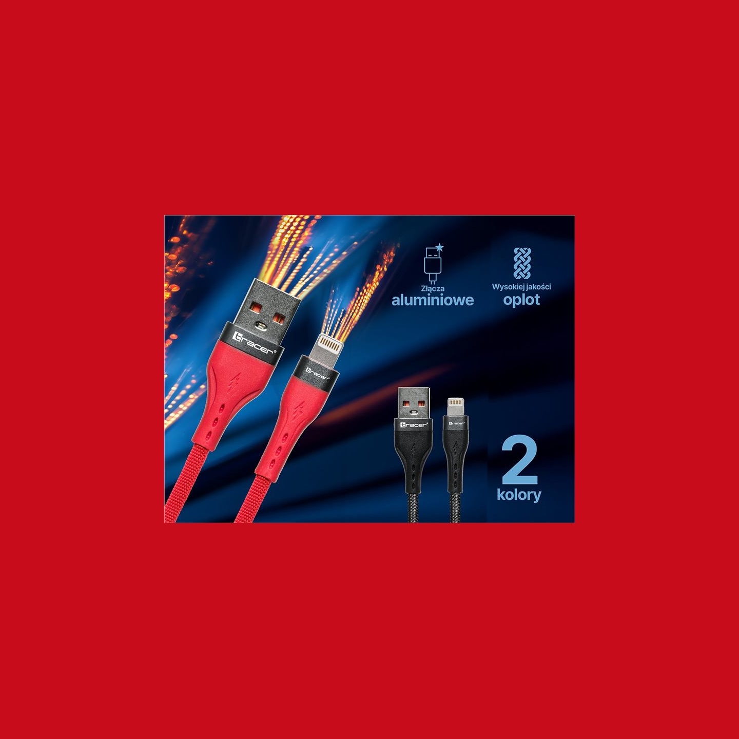 Tracer 47492 USB A - Lightning M/M 1m  Cable Red