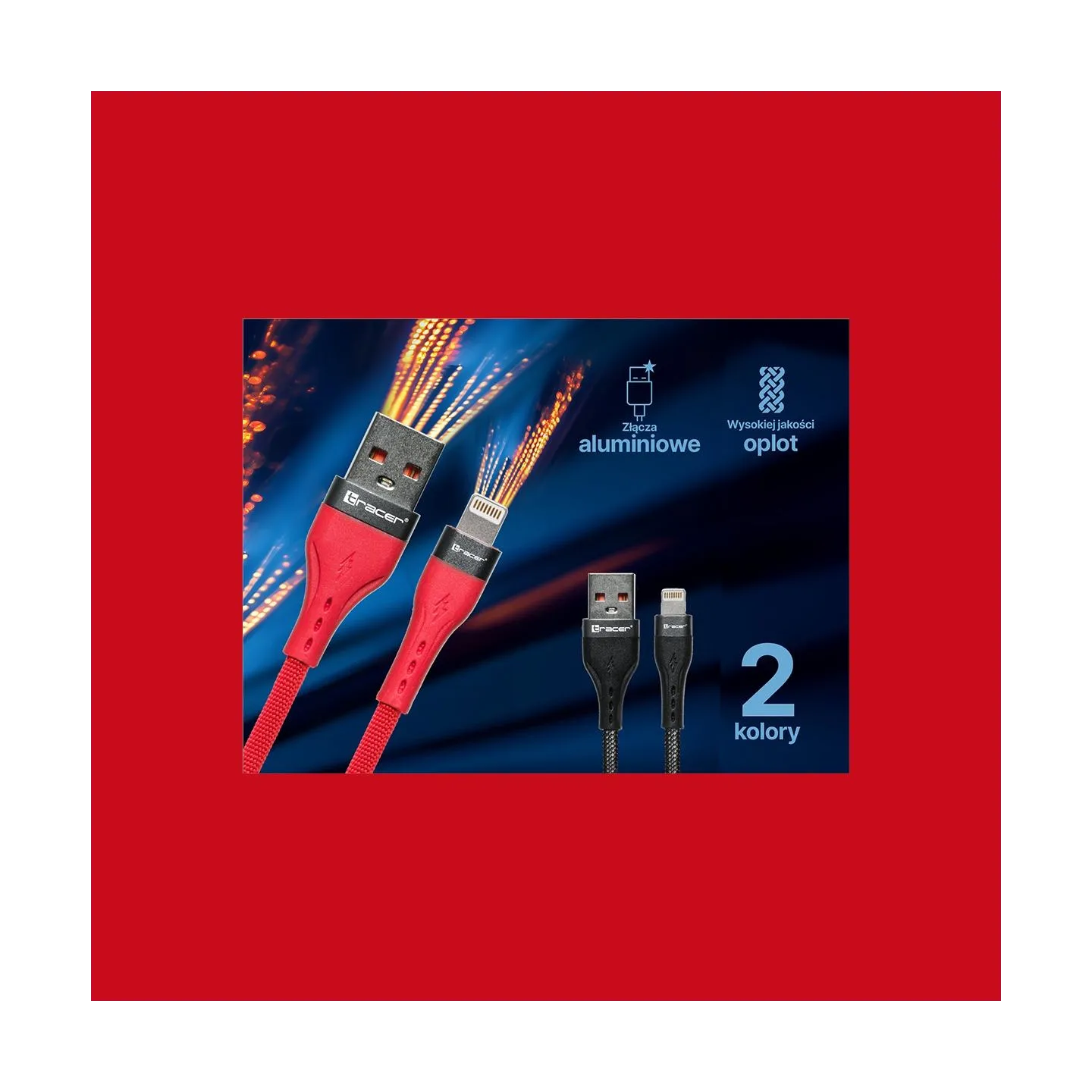 Tracer 47492 USB A - Lightning M/M 1m  Cable Red