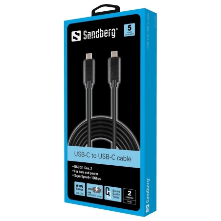 Sandberg 136-09 USB-C to USB-C 2m Black