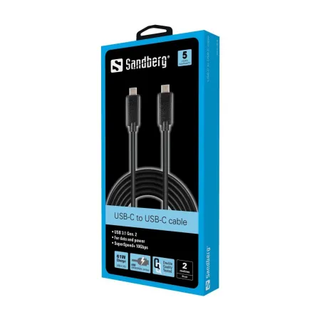 Sandberg 136-09 USB-C to USB-C 2m Black