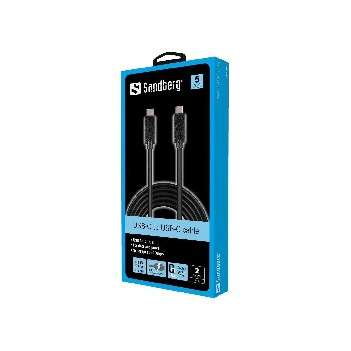 Sandberg 136-09 USB-C to USB-C 2m Black