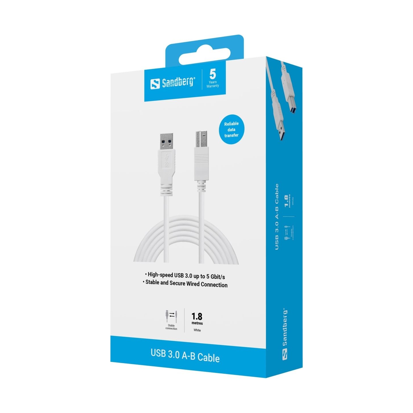 Sandberg 509-23 USB 3.0 A-B Cable 1.8 m