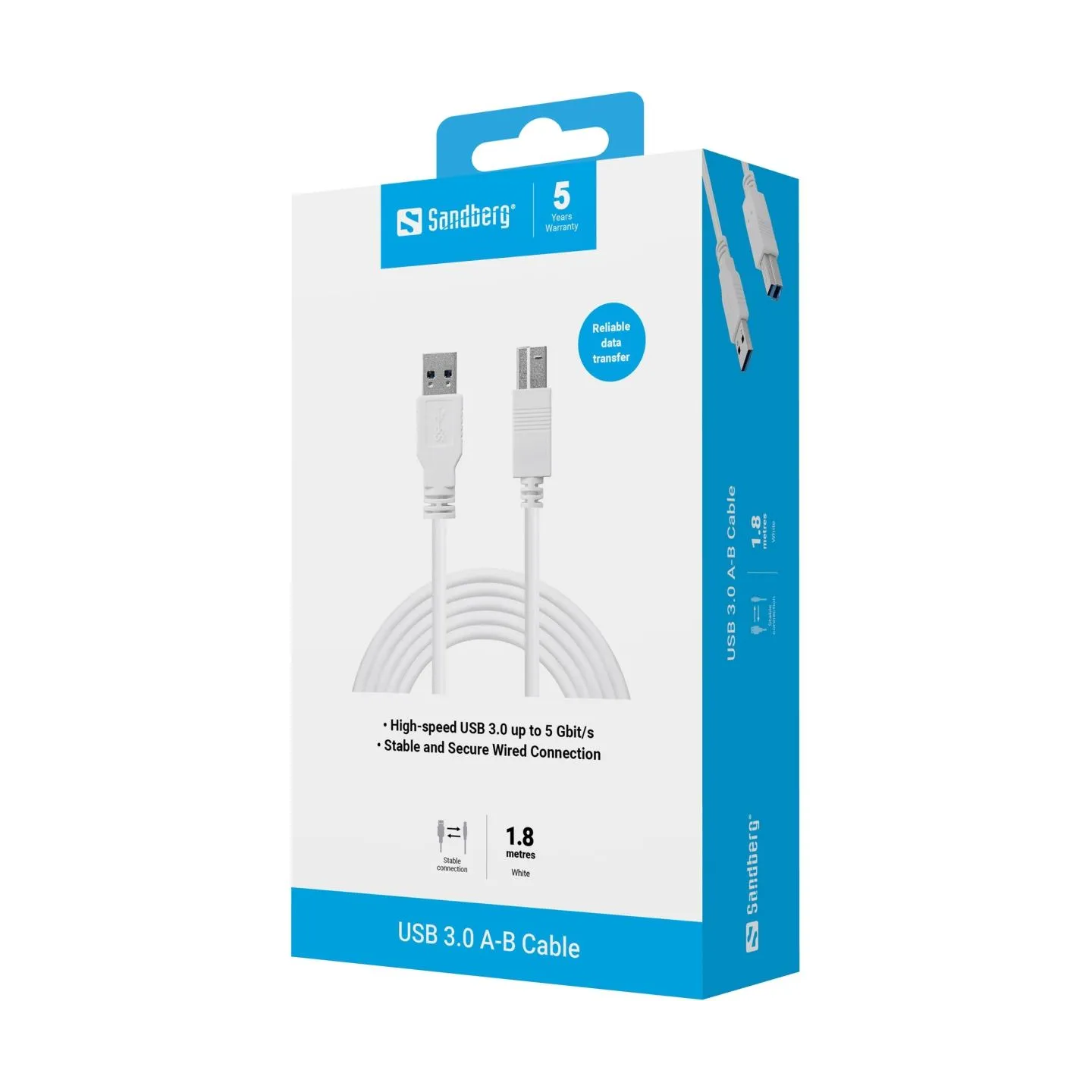 Sandberg 509-23 USB 3.0 A-B Cable 1.8 m