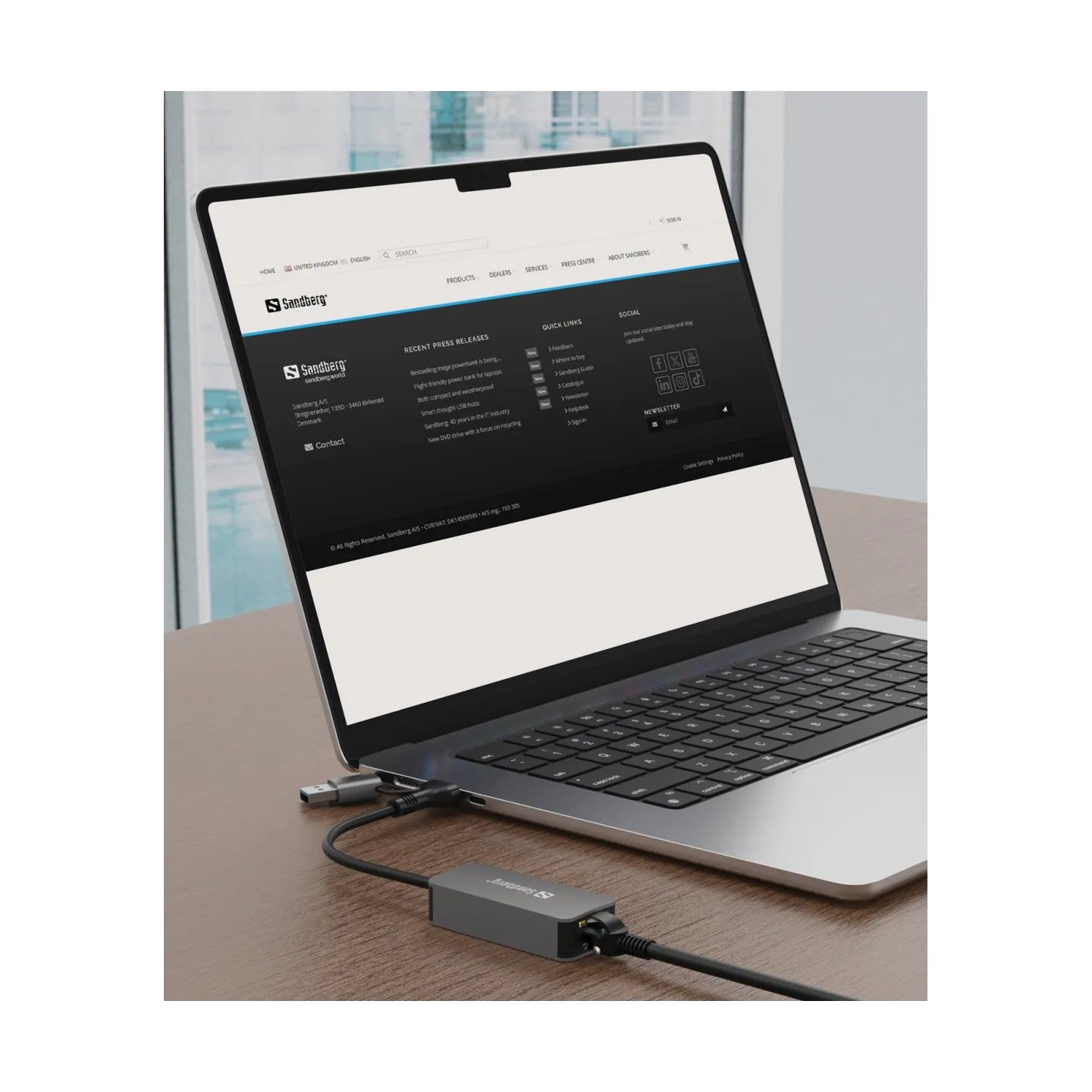 Sandberg 136-68 USB-C/A 2.5 GbE RJ45 Adapter, 2.5 Gigabit Ethernet on USB-C