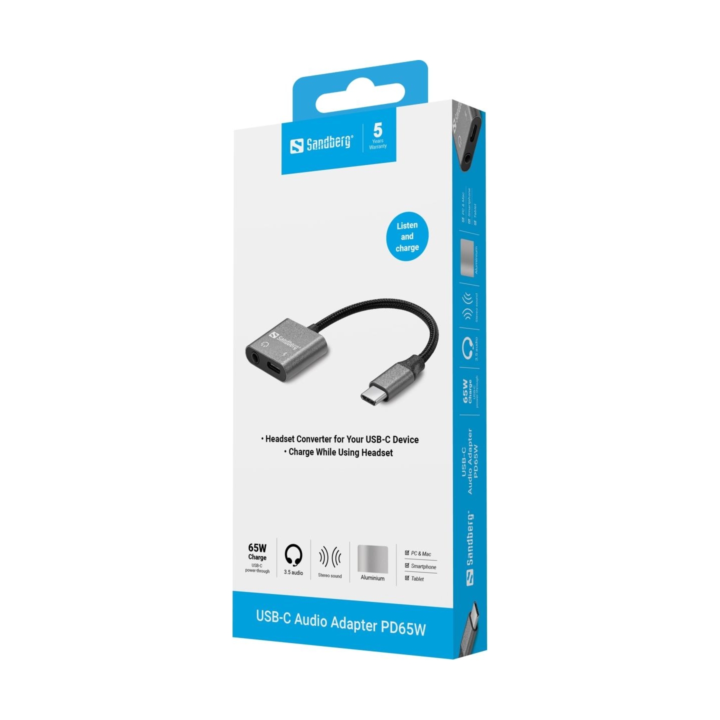 Sandberg 136-67 USB-C Audio Adapter PD65W