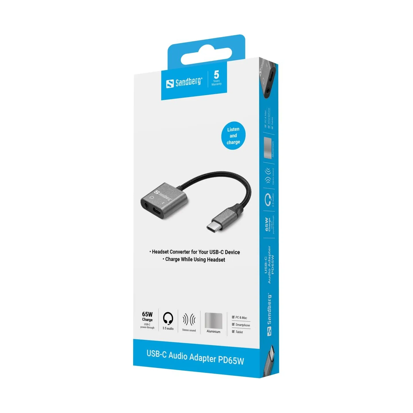 Sandberg 136-67 USB-C Audio Adapter PD65W