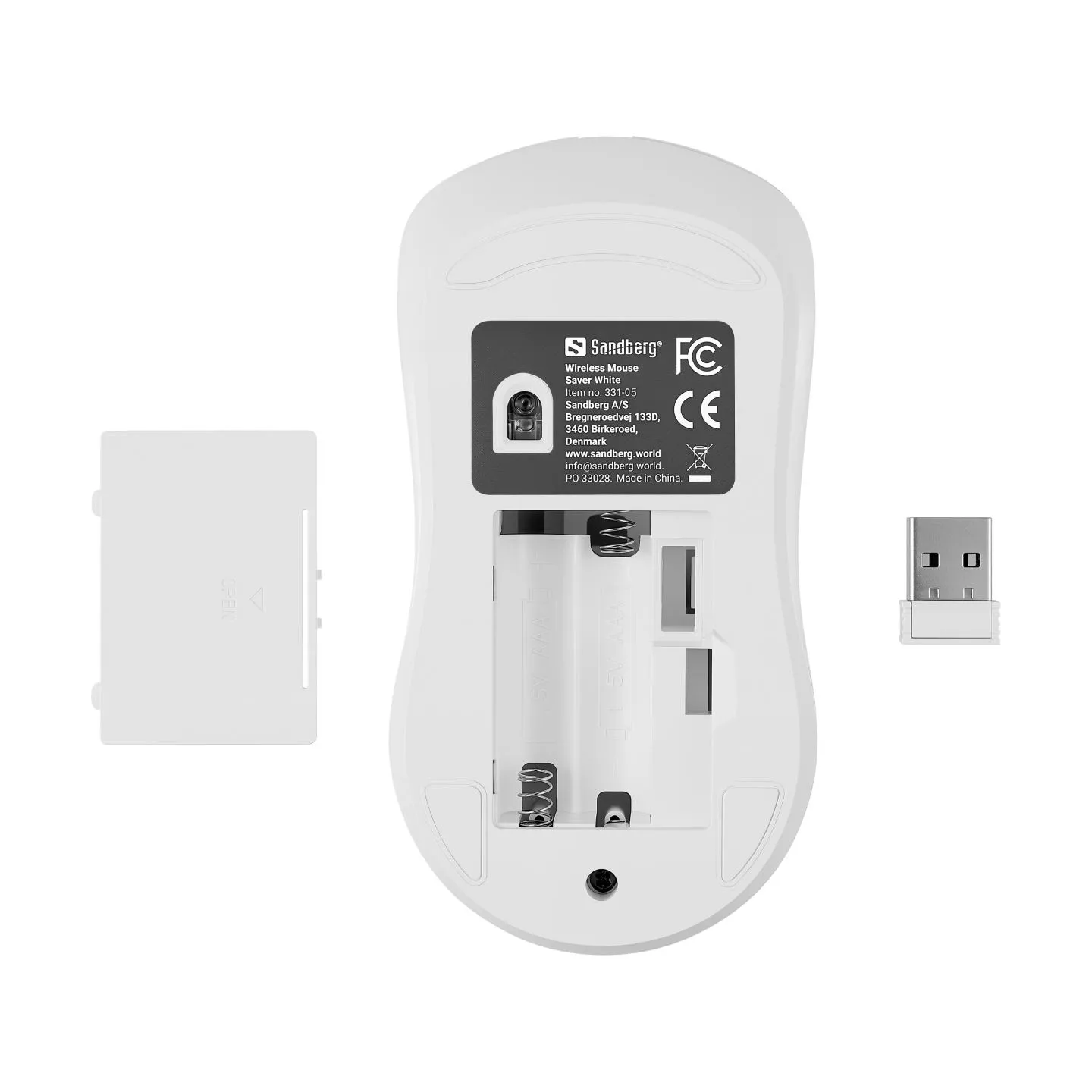 Sandberg 331-05 Wireless Mouse Saver White, Left+Right, USB-A dongle