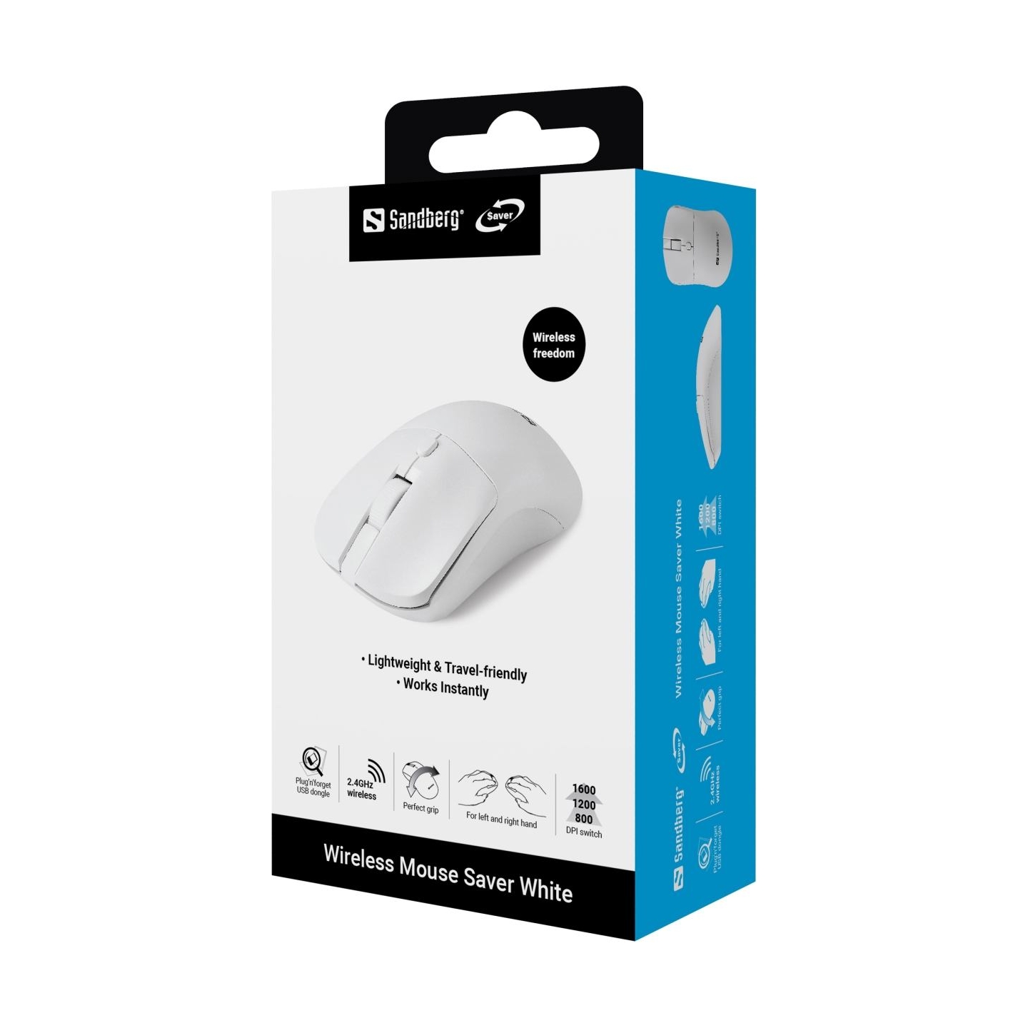 Sandberg 331-05 Wireless Mouse Saver White, Left+Right, USB-A dongle