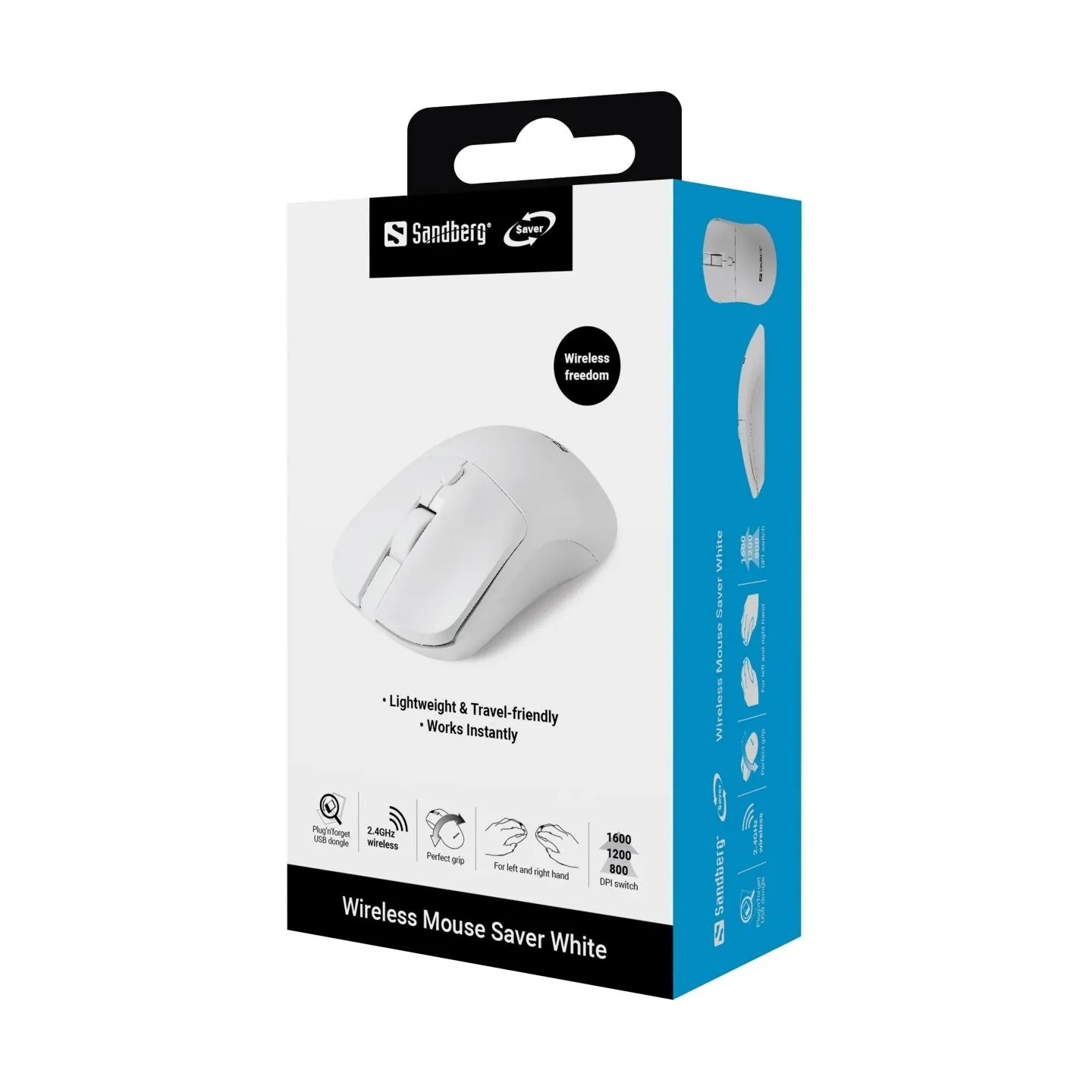 Sandberg 331-05 Wireless Mouse Saver White, Left+Right, USB-A dongle