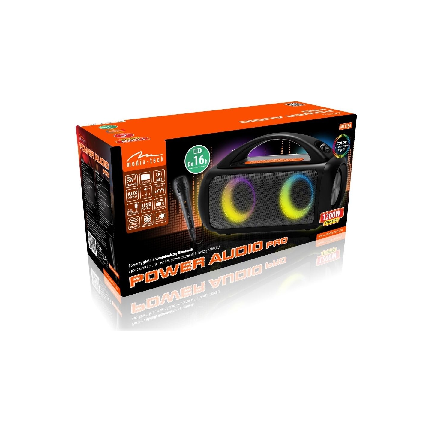 Media-Tech PORTABLE BT SPEAKER POWER AUDIO PRO MT3184