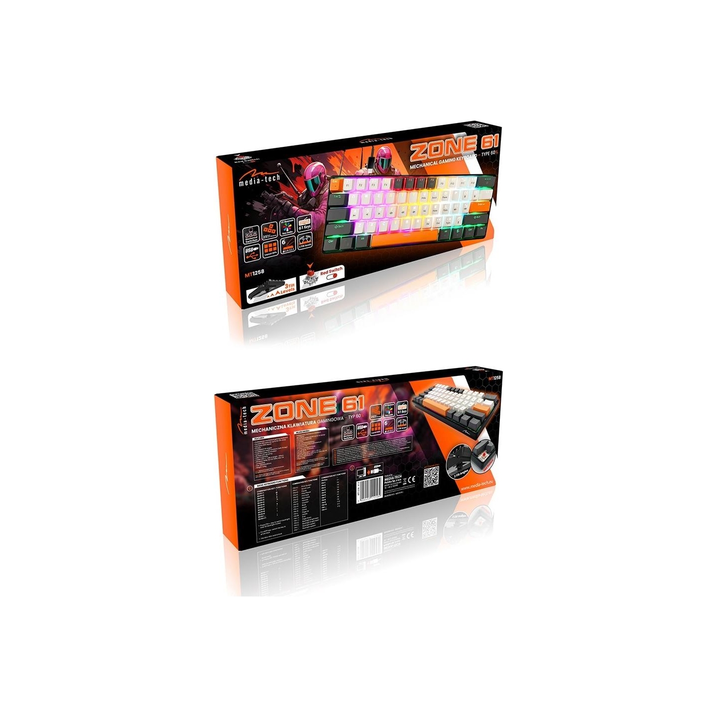 Media-Tech MECHANICAL KEYBOARD ZONE 61 MT1258