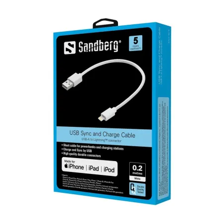 Sandberg 441-19 USB>Lightning MFI 0.2m White