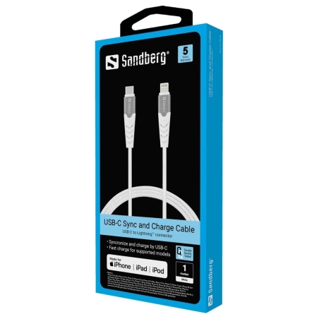 Sandberg 136-25 USB-C PD to Lightning MFI 1M