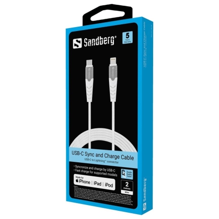 Sandberg 136-48 USB-C PD to Lightning MFI 2M