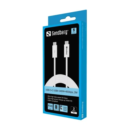 Sandberg 136-57 USB-C 240W PD 40Gbps 2m USB Cable