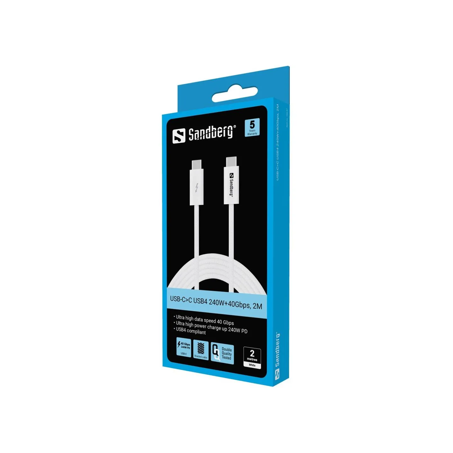 Sandberg 136-57 USB-C 240W PD 40Gbps 2m USB Cable