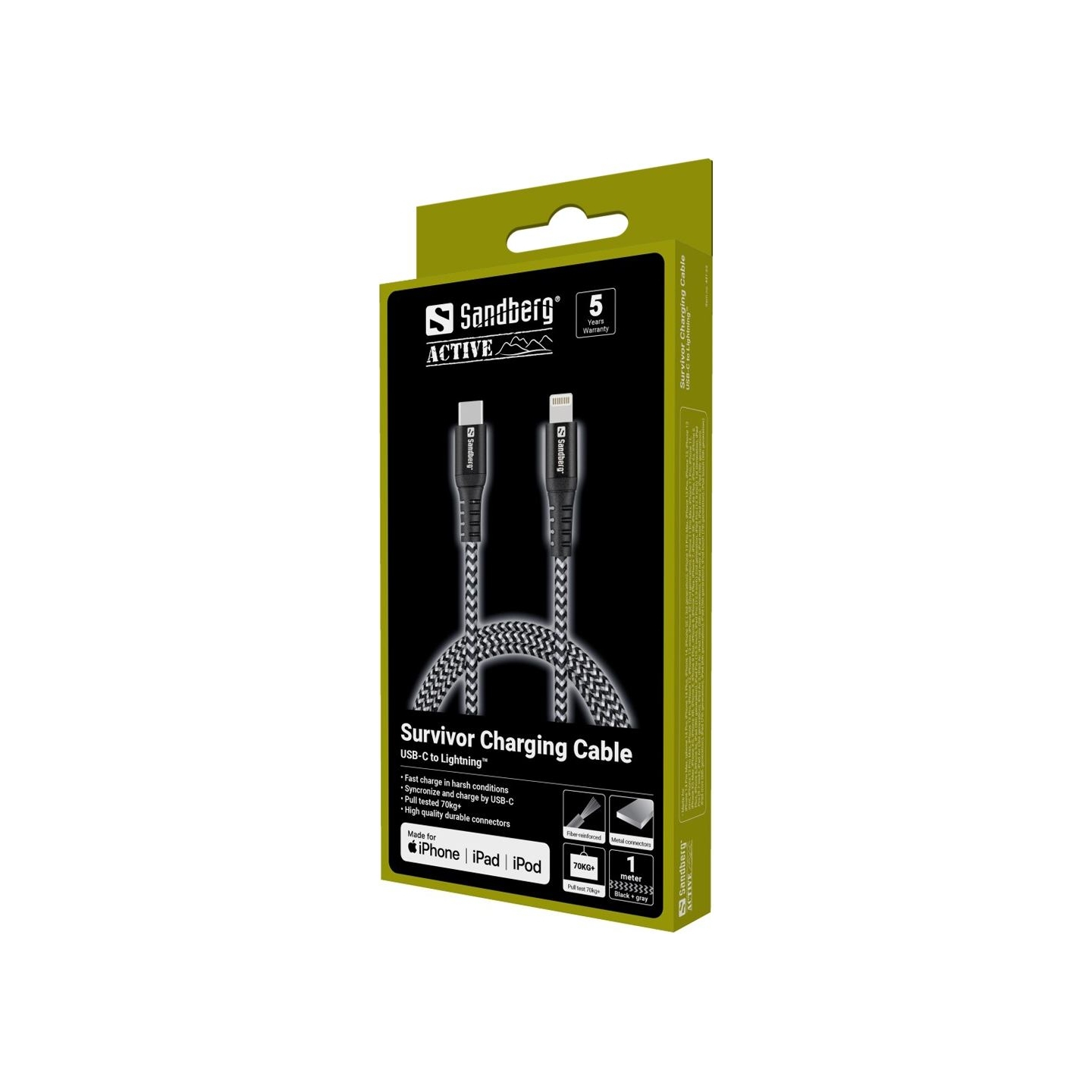 Sandberg 441-55 Survivor USB-C to Lightning 1M