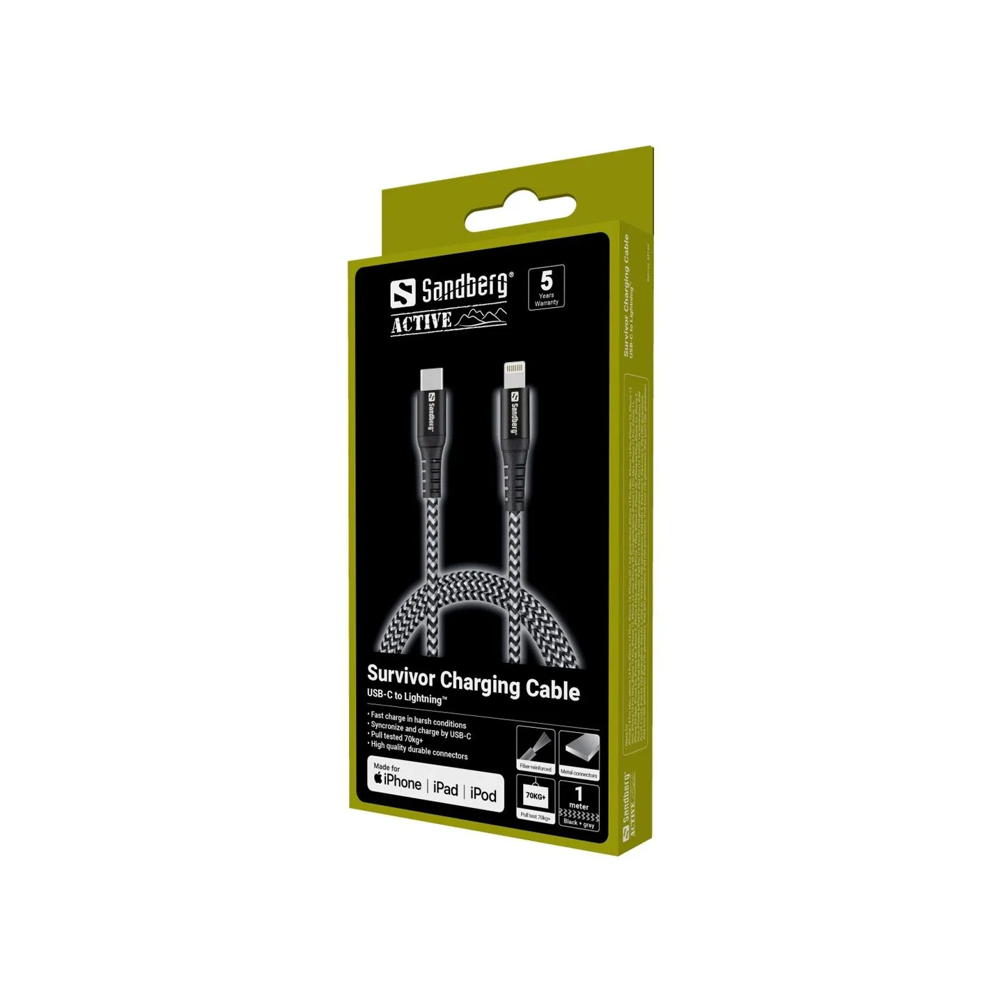 Sandberg 441-55 Survivor USB-C to Lightning 1M
