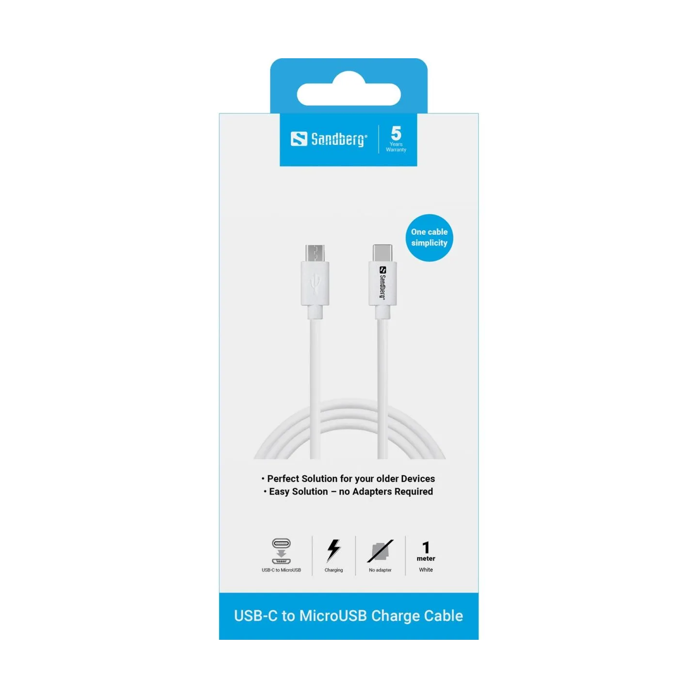 Sandberg 136-74 USB-C>MicroUSB Charge Cable 1m