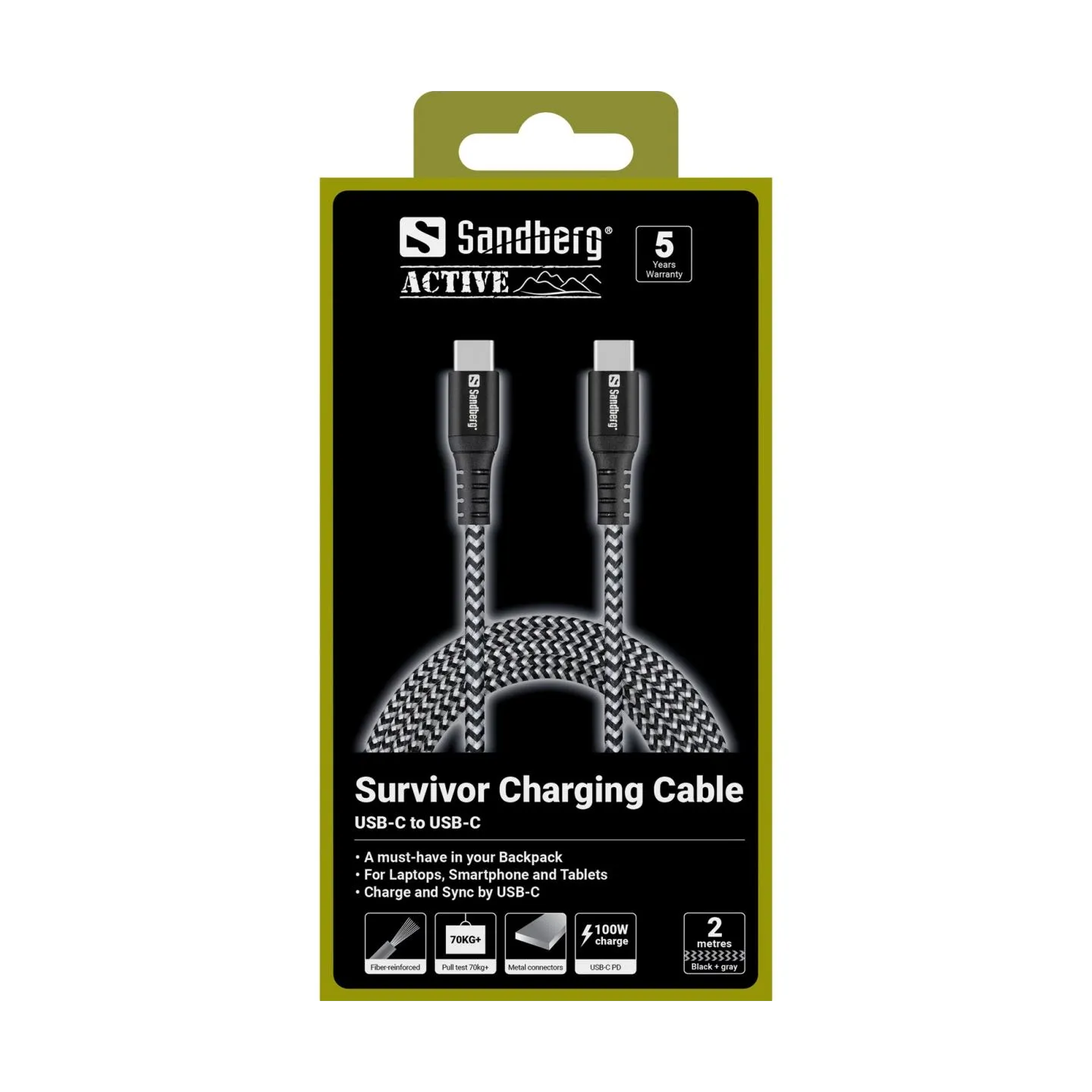 Sandberg 441-67 Survivor USB-C Cable 2M 100W