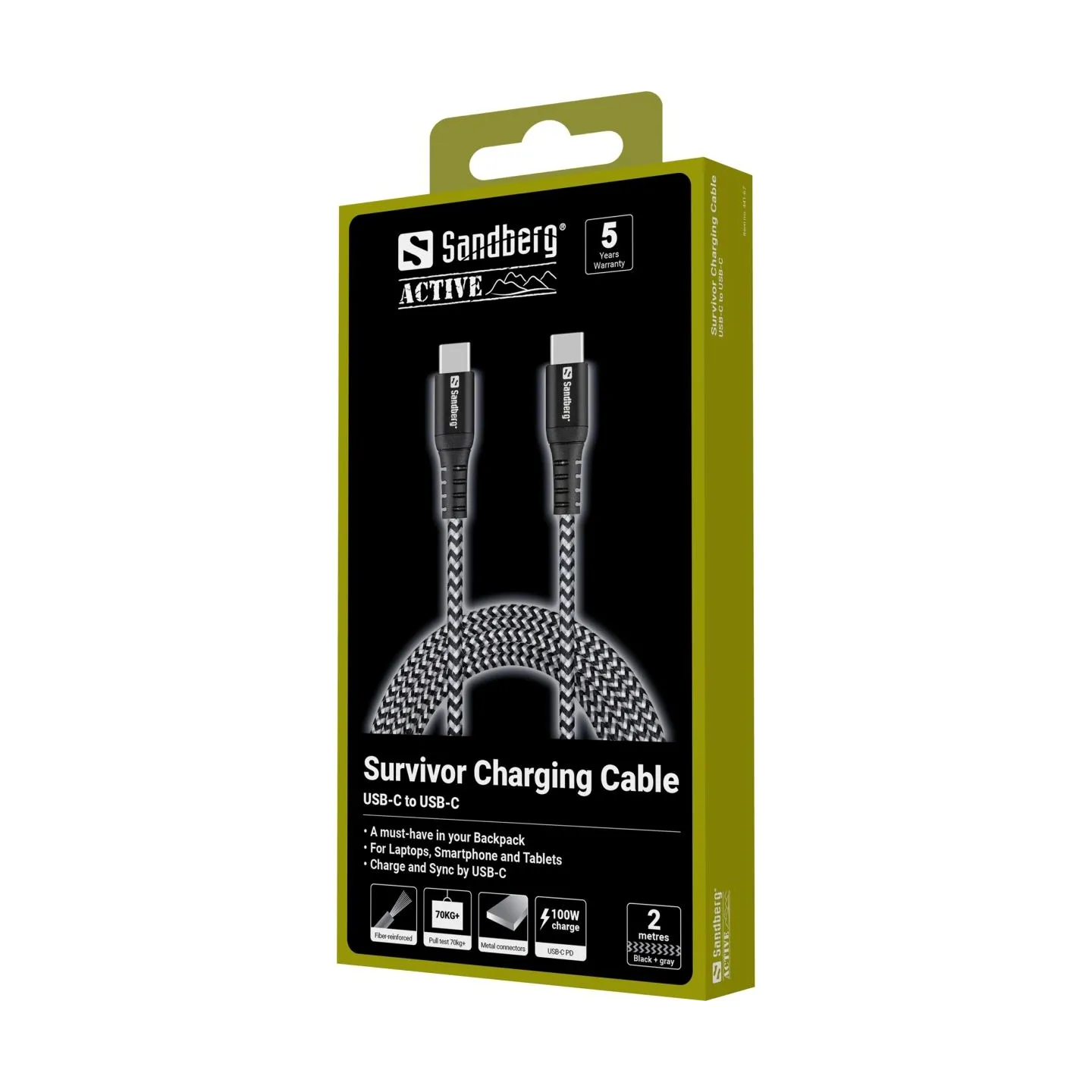Sandberg 441-67 Survivor USB-C Cable 2M 100W