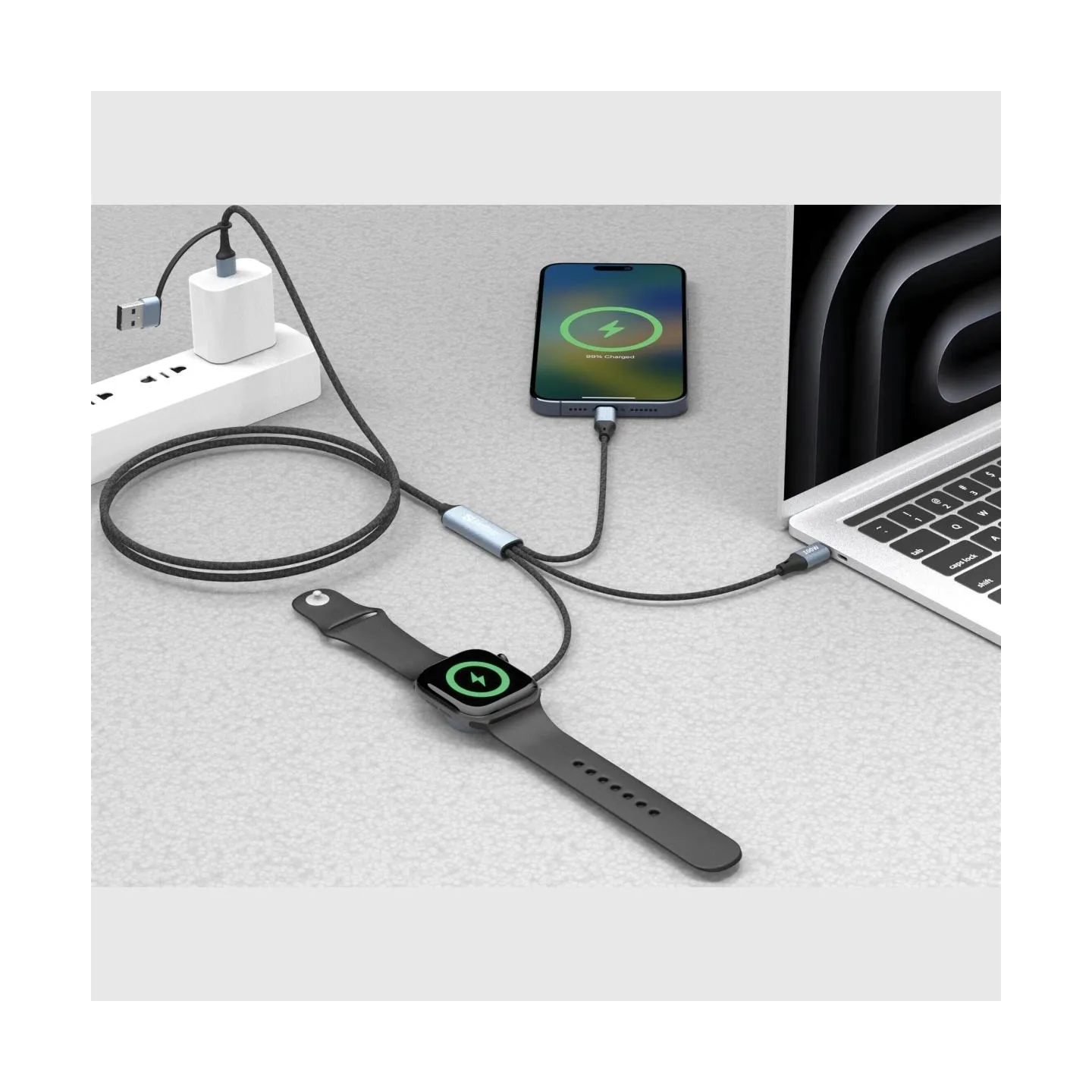 Sandberg 441-69 3in1 Travel Charge Cable 100W
