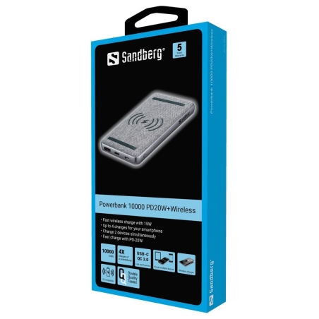 Sandberg 420-61 Powerbank 10000 PD20W+Wireless