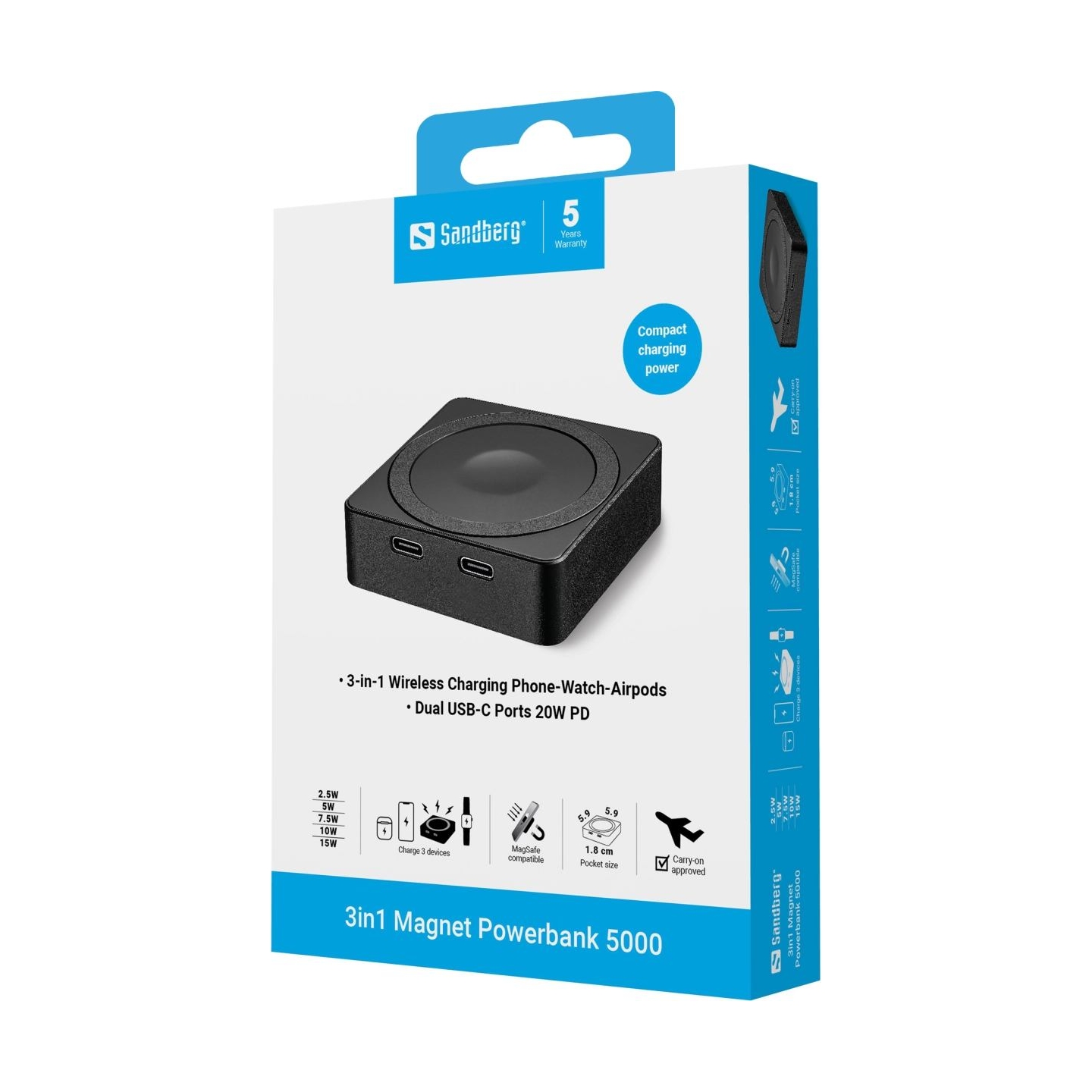 Sandberg 421-28 3in1 Magnet Powerbank 5000