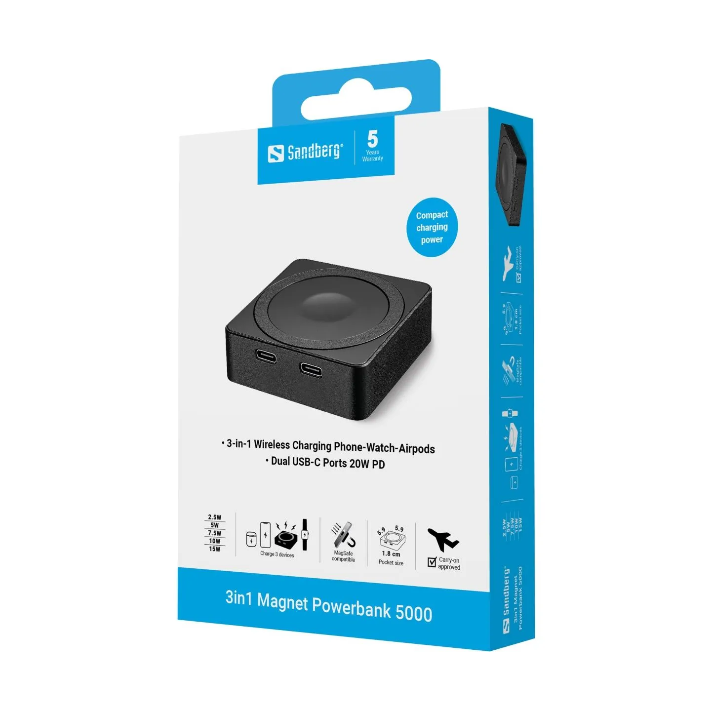 Sandberg 421-28 3in1 Magnet Powerbank 5000