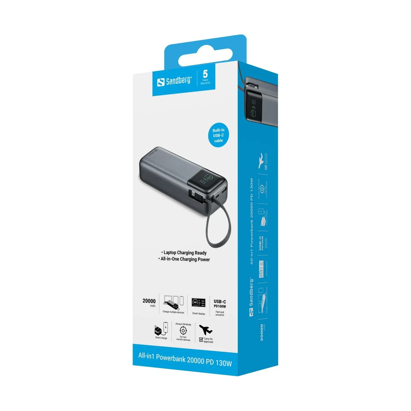 Sandberg 421-30 All-in1 Powerbank 20000 PD130W