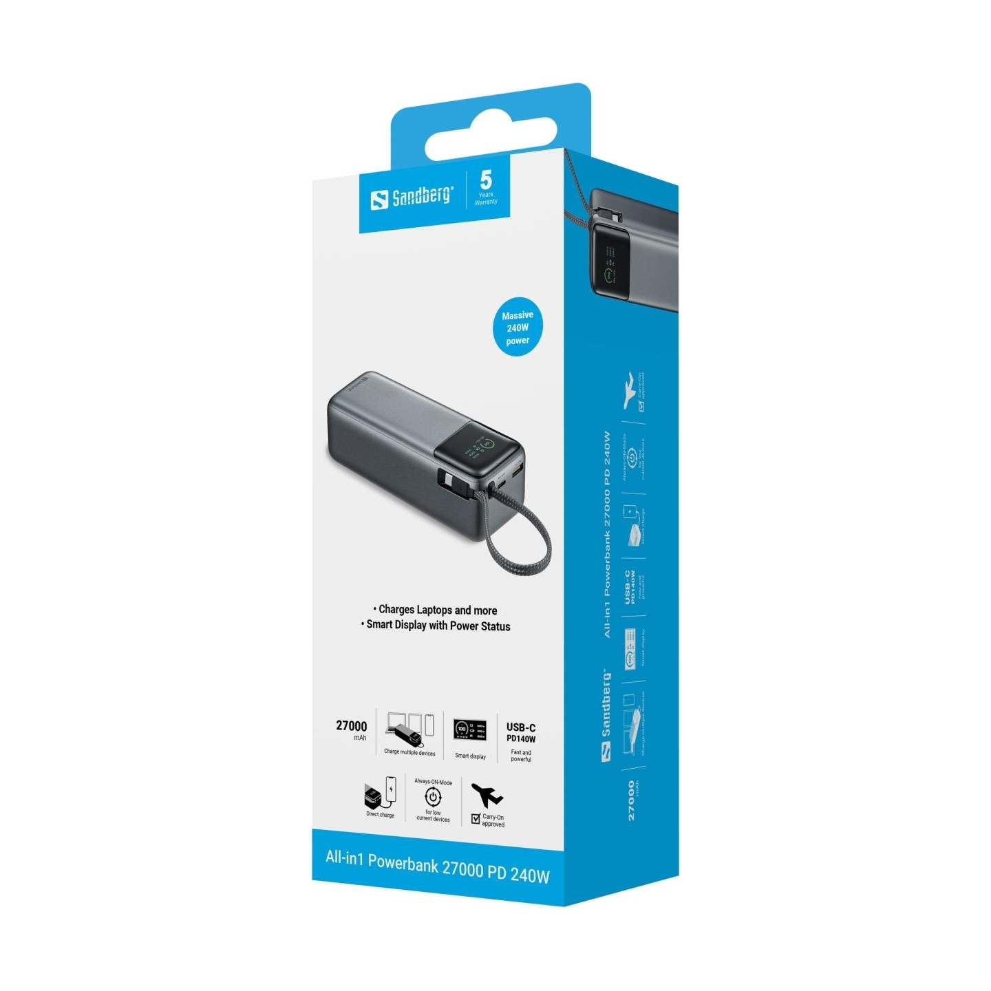 Sandberg All-in1 Powerbank 27000 PD240W
